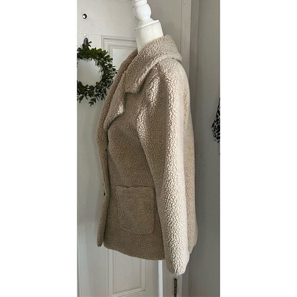 Monnari Women’s Sherpa Double Breasted Coat (Sz Med) - Picture 3 of 7